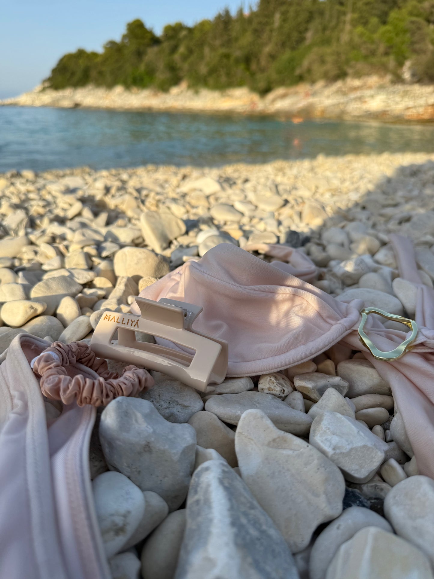 Skinny Silk Hair Tie - Rose Gold - Malliya